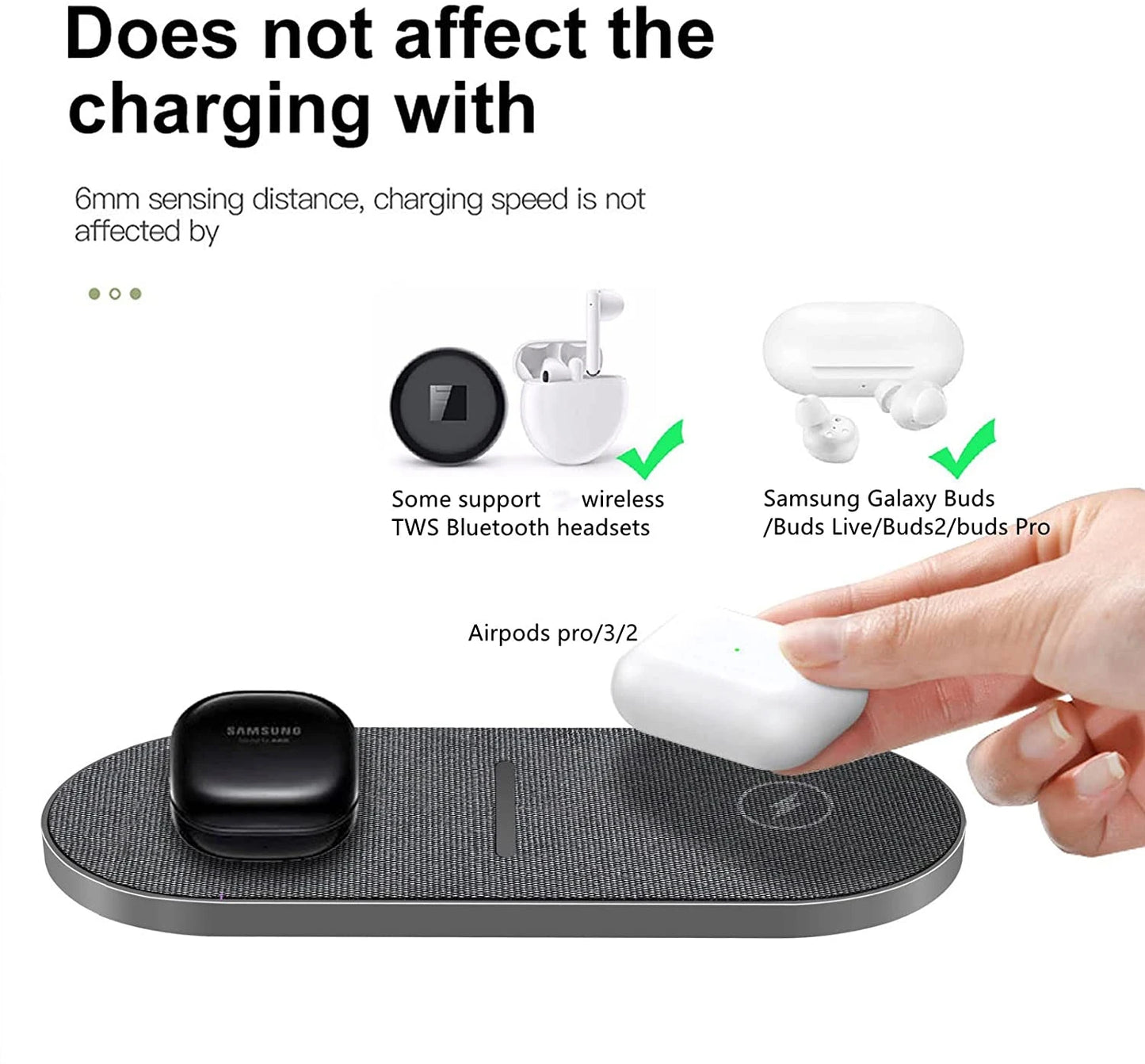 Wireless charging pad (2 in 1)